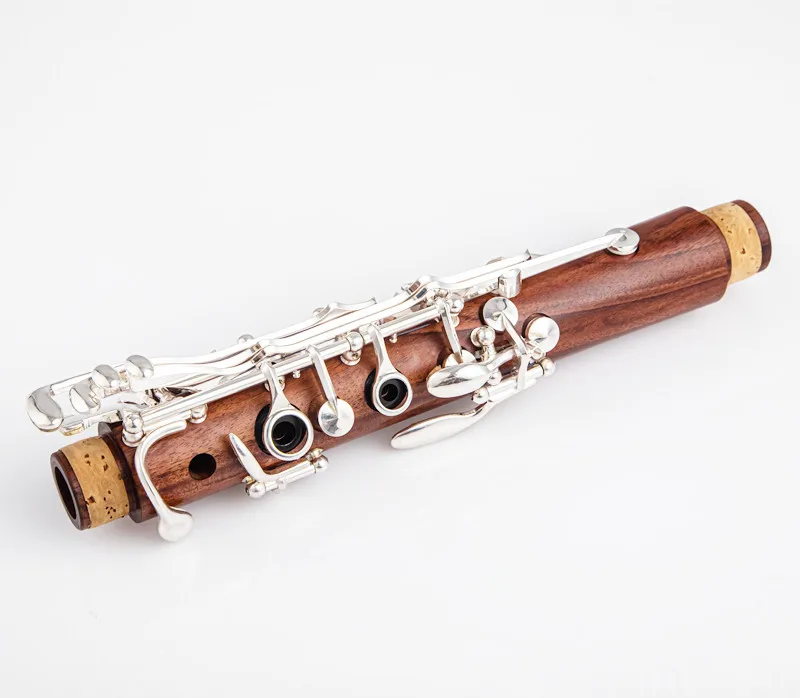 Bb Mahogany Clarinet with Silver Plated Keys Solid Wood