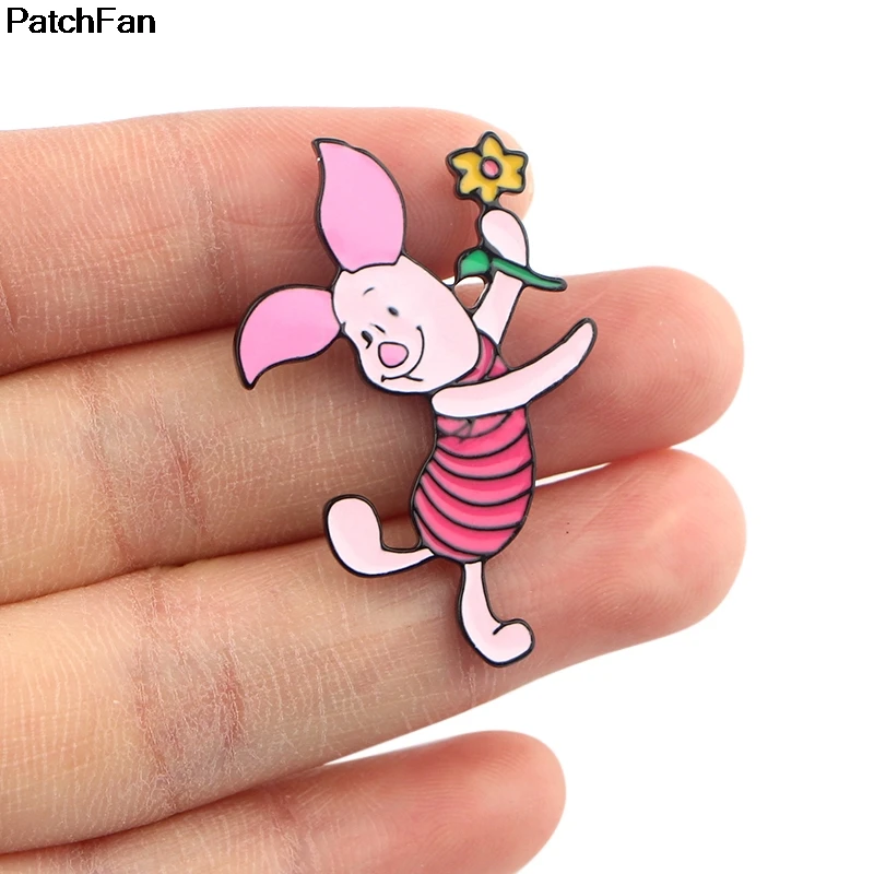 A2443 Patchfan kawaii свинья цинк Шарм мультфильм булавки para рубашка пальто Броши Одежда рюкзак аксессуары металлические ювелирные изделия значки