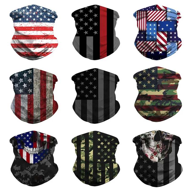 

American Flag dDigital Printed Face Towel Multifunctional Outdoor Sports Wristband Turban