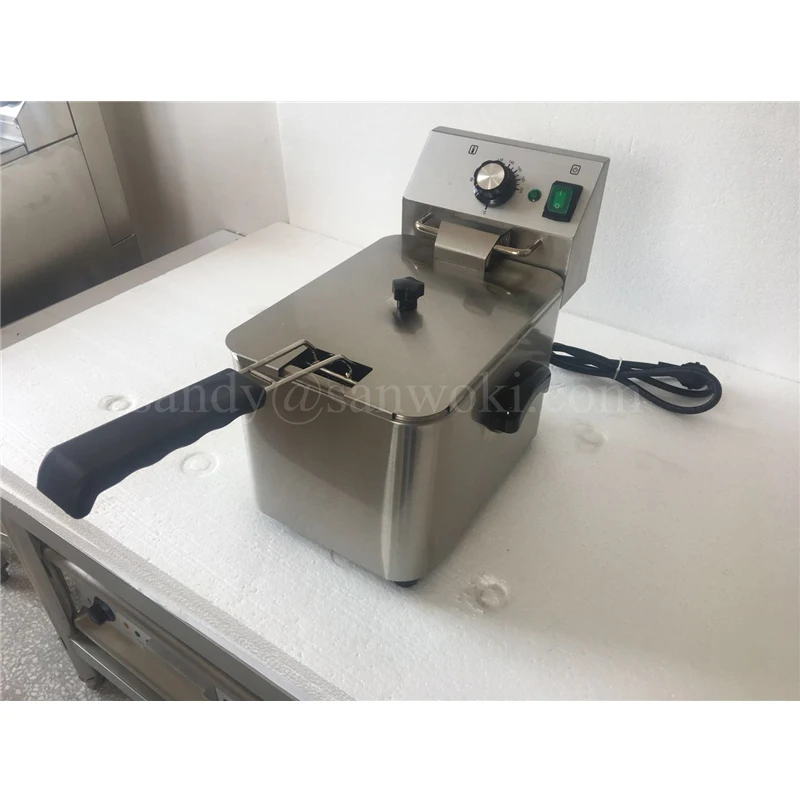 

4L Mechanical Control Countertop Single cylinder Electric Fryer Fried chicken leg French fries potato tower oil fryer machine