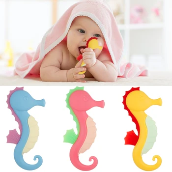 

Toddlers Baby Teether Soft Silicone Early Education Cartoon Molar Toys Teether Educational Toy Baby Shower Gift