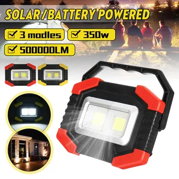 

350W COB LED Floodlight Portable Spotlight 500000LM USB Charging Solar Powered/Battery Spot Work Lamp for Camping Fishing Cycle