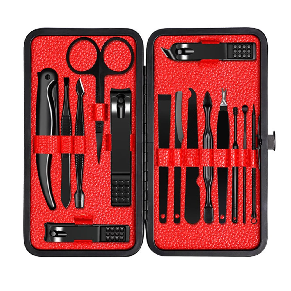 

10/15/16pcs Professional Manicure Stainless Steel Nail Clippers Scissors Suit Nail Tool