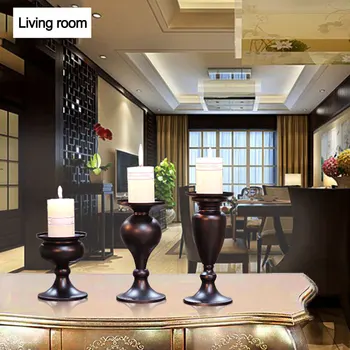 

3pcs Vintage Candlestick Decorations Romantic Candlelight Dinner Props Wax Candle Rack Home Wedding Desktop Decor Candle holder