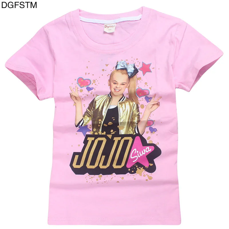 T8356pink Новинка года; сезон весна-осень; детская хлопковая рубашка с капюшоном для мальчиков и девочек; JOJO siwa Повседневная футболка с длинными рукавами - Цвет: T8356pink