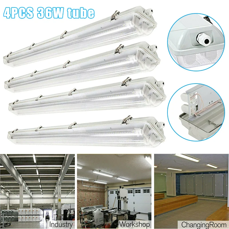 

4 Pcs 36W LED Shop Light Work Garage 6000K Lighting High Brightness Energy Saving QJS Shop