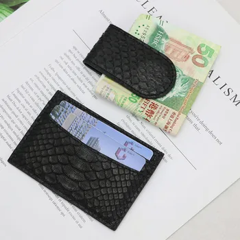 

Customized Hot Sale Genuine Python Leather Card Holder High Level Women Men Slim Mini Wallet Real Snake Leather Purse Card Case