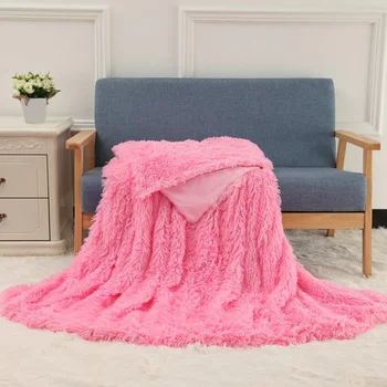 

Faux Fur Sofa Long Bed Autumn Winter Shaggy Throw Blanket Couch Comfortable Solid Living Room Rectangle Lightweight Cozy Fluffy