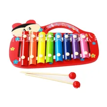 Мультяшное животное, 8 звуковых игрушек, пианино, деревянная октава, стук, пианино, игрушка, детская развивающая октава, ксилофон, музыкальные инструменты, Custo