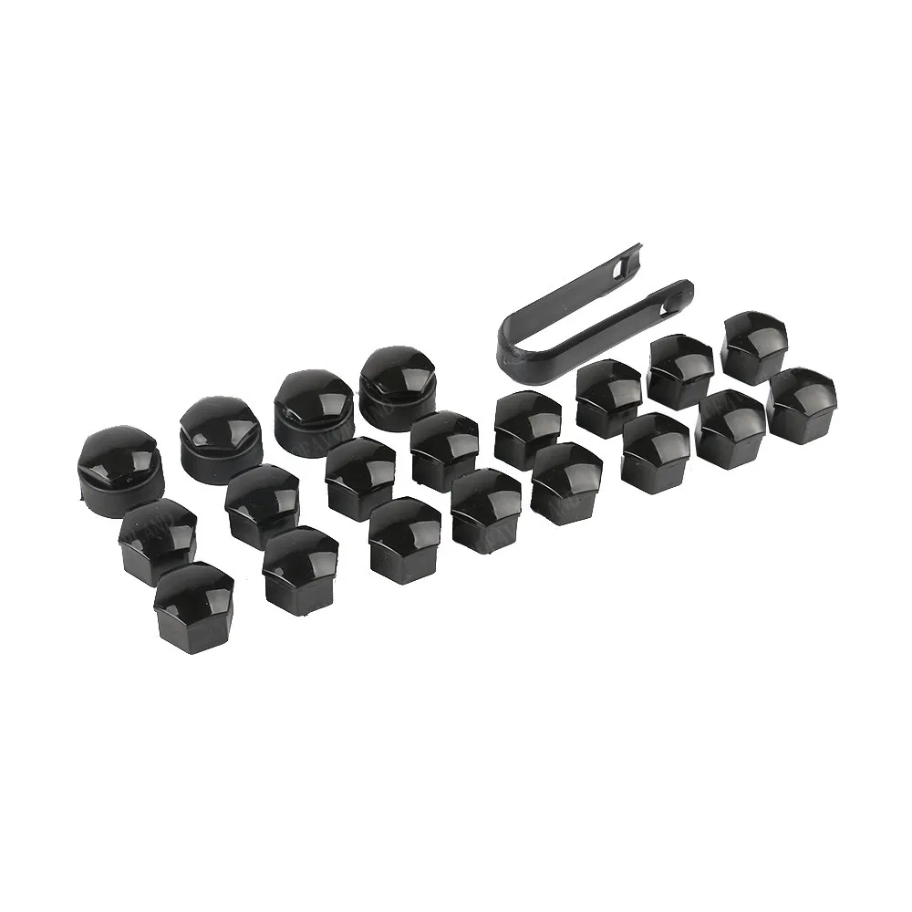 4x Theft-Proof Locking Cap 25mm + 16x Wheel Lug Nut Cap17mm Set 321601173A 4F0601173A 8D0012244A For Golf 1994-1999 For A1 A4