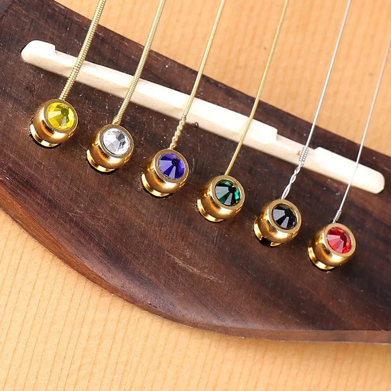 Kmise Z5246H6 6 Piece Brass Acoustic Guitar Bridge Pins