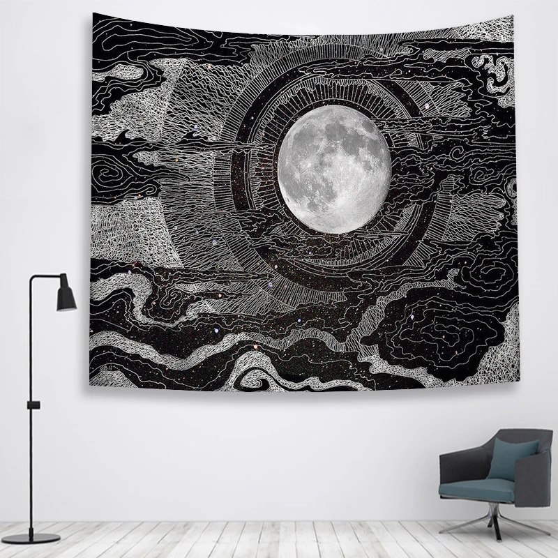 Луна и солнце стены Ttapestry висячие украшения богемный пляжный коврик дом Декор общежития МАНДАЛА ГОБЕЛЕН колдовство хиппи