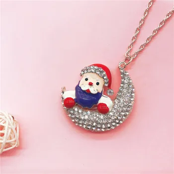 

2020 Autumn and Winter Santa Claus Butterfly Full of Crystals Simple Sweater Chain Overcoat Garment accessory Closeout Necklace