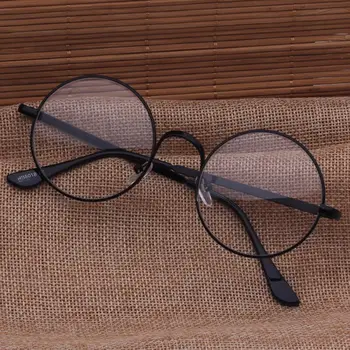 

10001 Blu-ray-proof circular retro-glasses frame for ladies of art and metal optical glasses