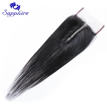 

Sapphire 4*4*1 Lace Closure Middle Part Swiss Lace Medium Brown Lace Color Closures Remy Brazilian Hair Pre Plucked Lace Closure