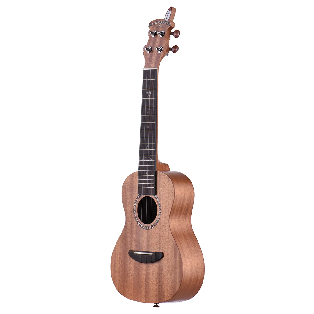 2" Акустическая деревянная сопрано укулеле Ukelele Uke из красного дерева углеродная нить с мягкой сумкой для переноски струны ремень клип-на тюнер - Цвет: as picture