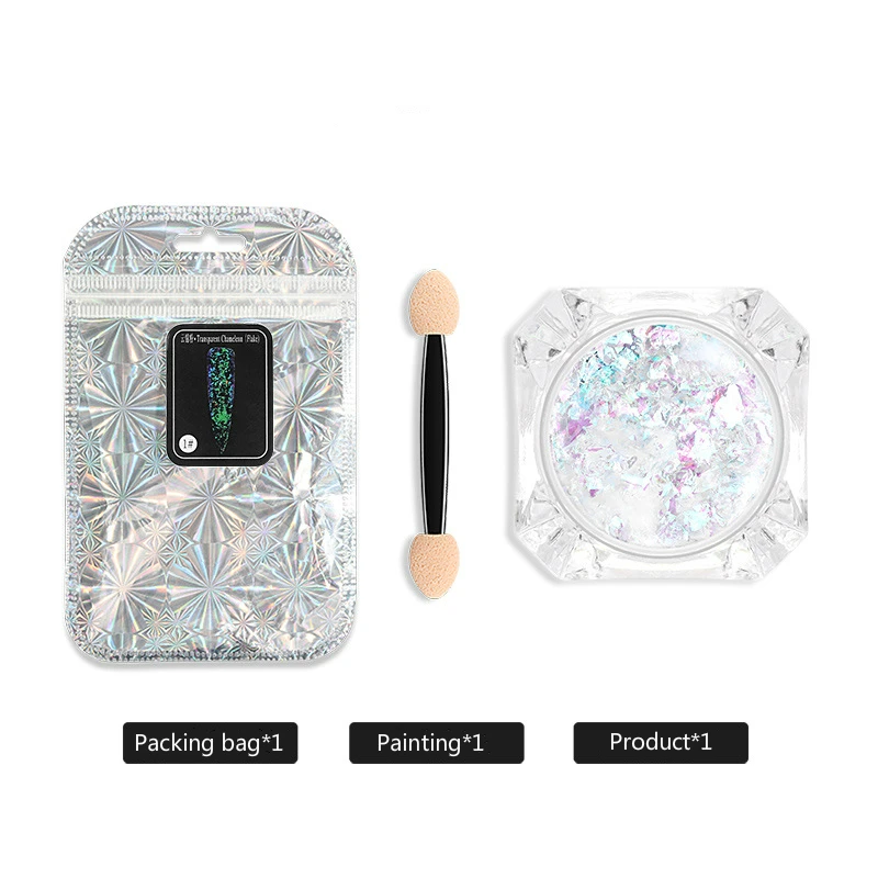 New Style Holographic Nail Glitter Set Powder Nail Art Pigment DIY Flake Nail Art Decorations Dust Gel Manicure Pigment