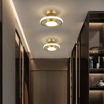 

Brass Ceiling Light for Cafe Hotel Loft Stair Postmordern Style Copper Aisle Corridor Balcony Wall Lamp