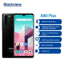 Global Versie Blackview A80 Plus Smartphone Octa Core Telefoon 13MP Quad Camera 4Gb + 64Gb 4680Mah Batterij android 10 Mobiele Telefoon
