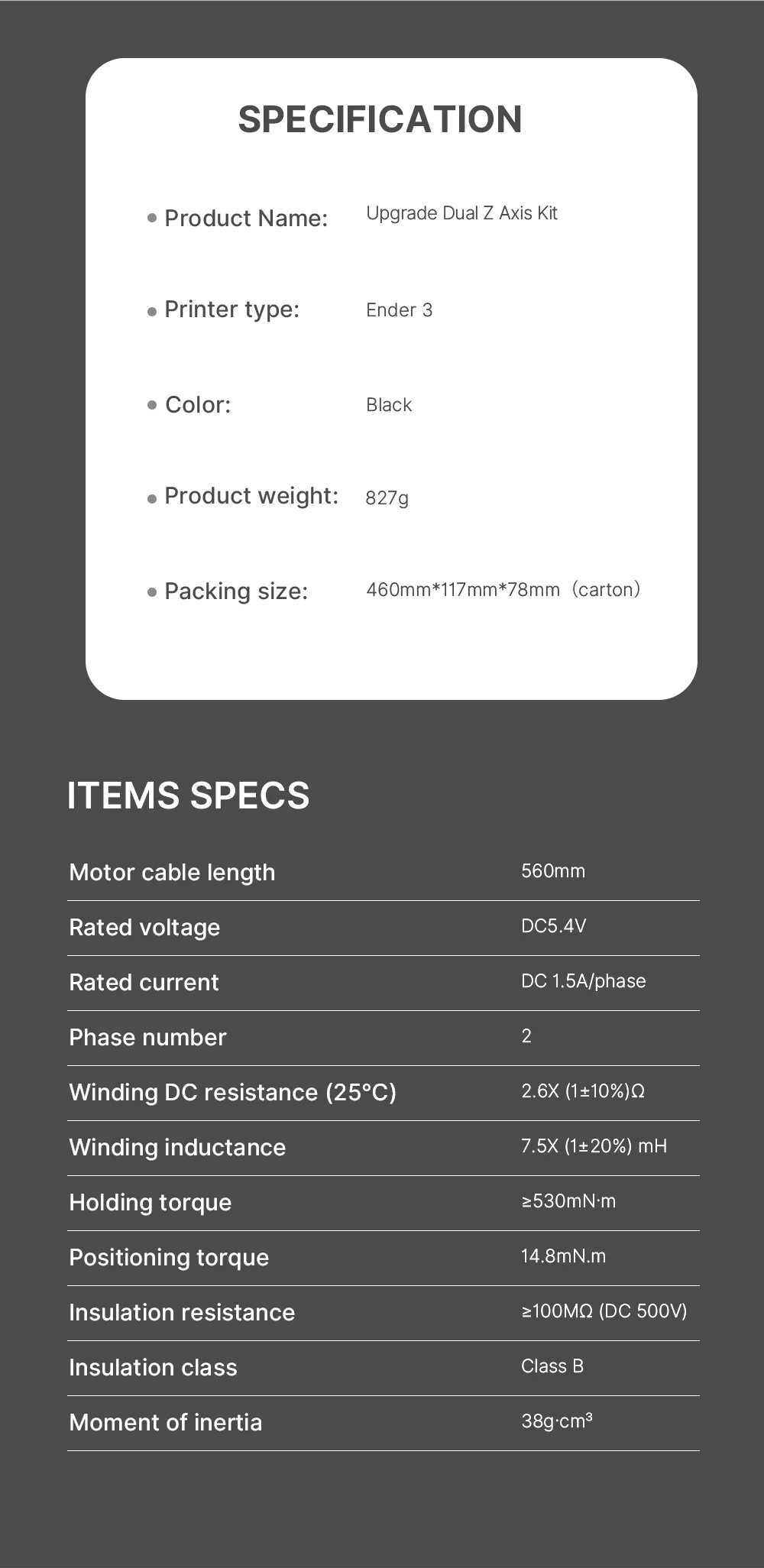 Mod, parafuso de chumbo para Ender3, Ender3S,