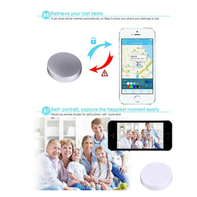 Bluetooth Анти-потеря трекер Отслеживание Портативный gps трекер ключ для домашних животных автомобильный телефон Детский кошелек искатель локатор