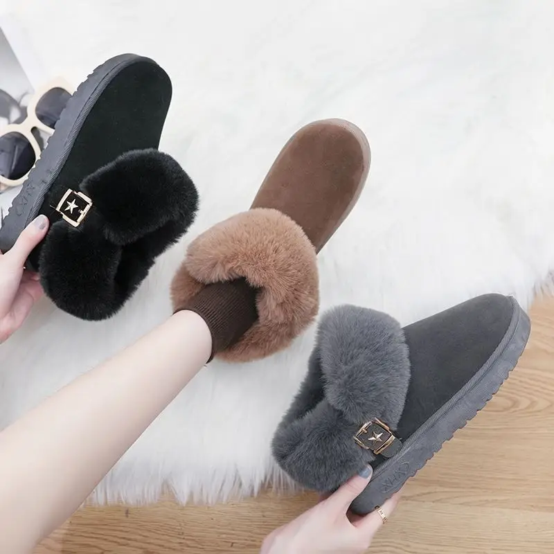

Snow boots female short tube 2018 winter new short boots Korean version of the wild student cotton shoes women plus velvet warm
