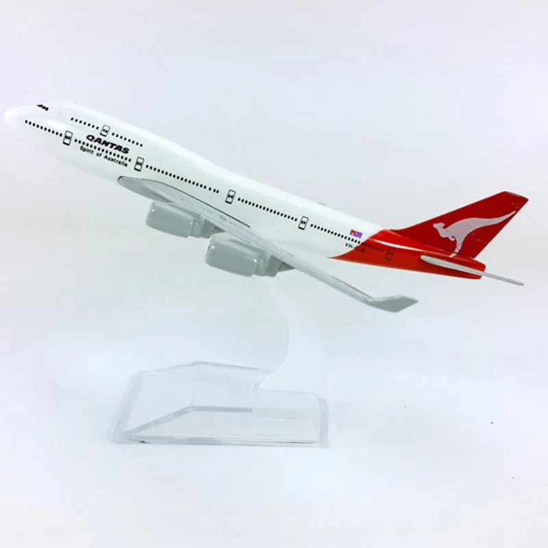 16 см отлитая модель самолета 1:400 Boeing B747-400 модель QANTAS австралийская авиакомпания с базовым сплавом самолет дисплей коллекция детский подарок