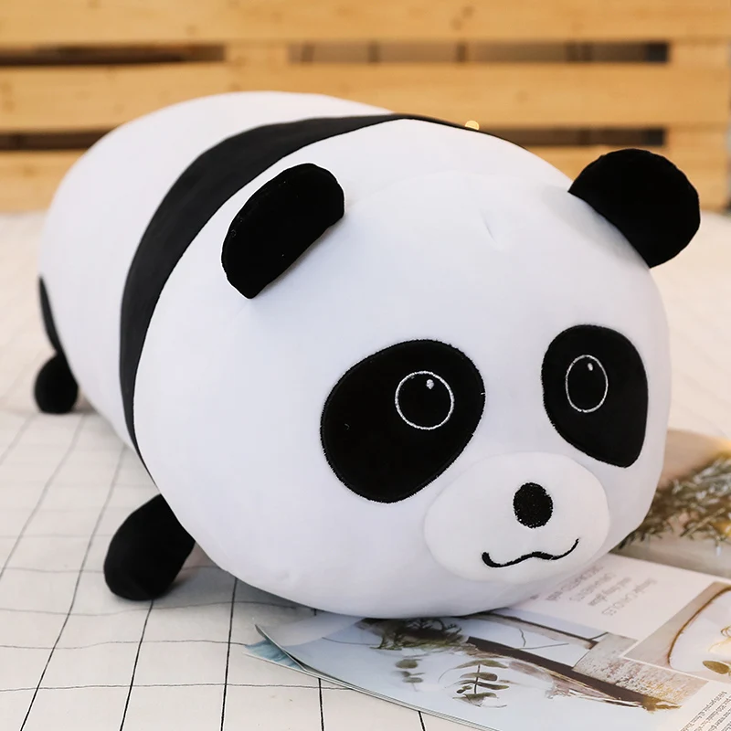 50-80 см мягкие животные плюшевые игрушки прекрасный единорог панда енот печать Свинья Мягкие Длинные спальные подушки мультфильм куклы для девочек подарок - Цвет: panda