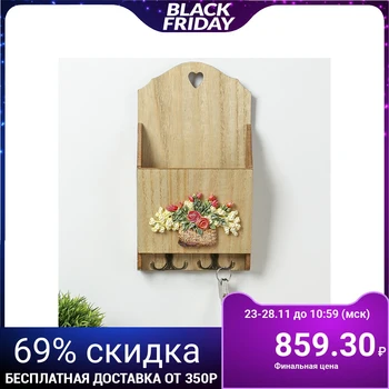 

Hooks decorative wood shelf "flowers" 30 х16х5 8 cm 3695060