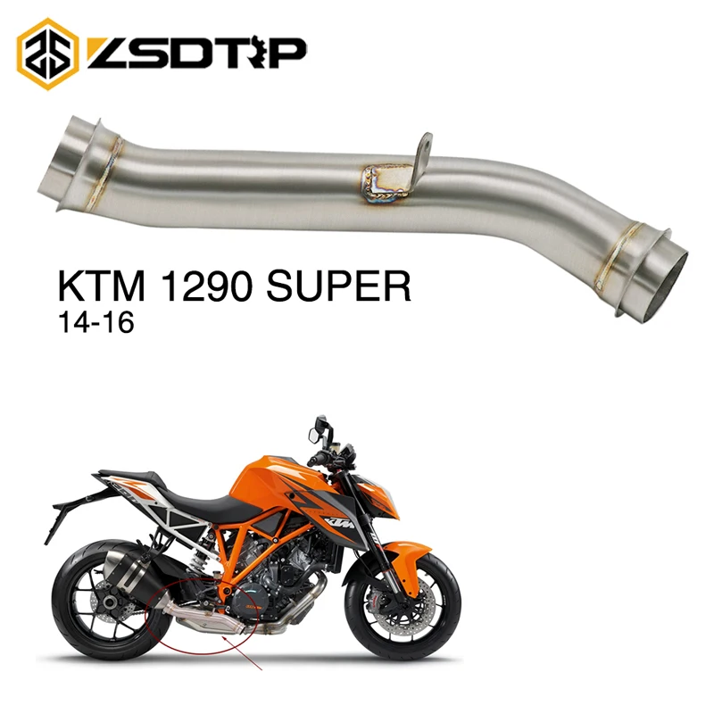 ZSDTRP 60 мм для KTM1290 KTM 1290 Супер- мотоцикл выхлопной глушитель выхлопной трубы Круглый средняя Соединительная труба Slip on выхлопных газов