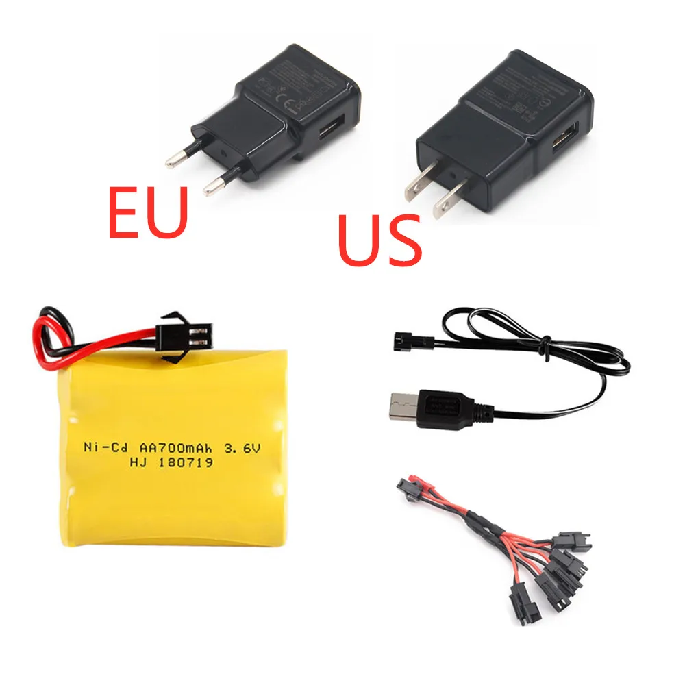 Ni-Cd 3.6V 700Mah Batteria + Caricatore 3.6V Per I Giocattoli Di Rc Auto Barca Serbatoio Pistola Treno Robot Aa 3.6V Batteria Ricaricabile Per La Barc
