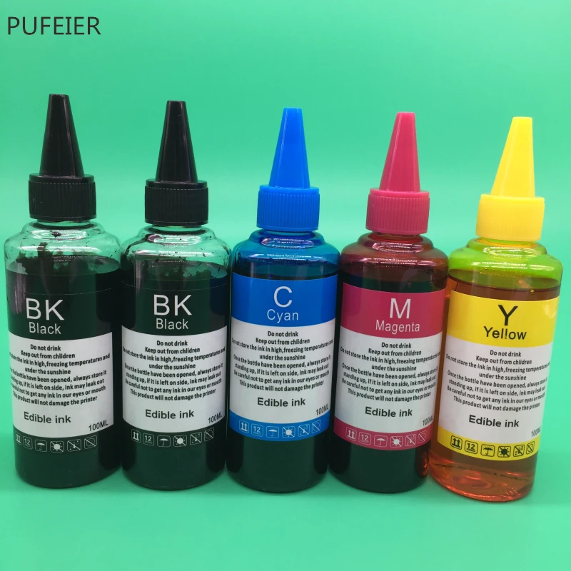 5 бутылок съедобные чернила для Canon PIXMA MG5720 MG5721 MG5722 MG6820 MG6821 MG6822 TS6020 TS5020 PGI270 CLI271 с