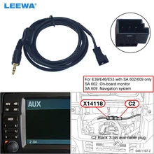 LEEWA 3,5 мм разъем для 3-Pin разъем AUX жгут проводов для BMW E39/E46/E53 с навигацией Системы(SA 602/609)# CA6100