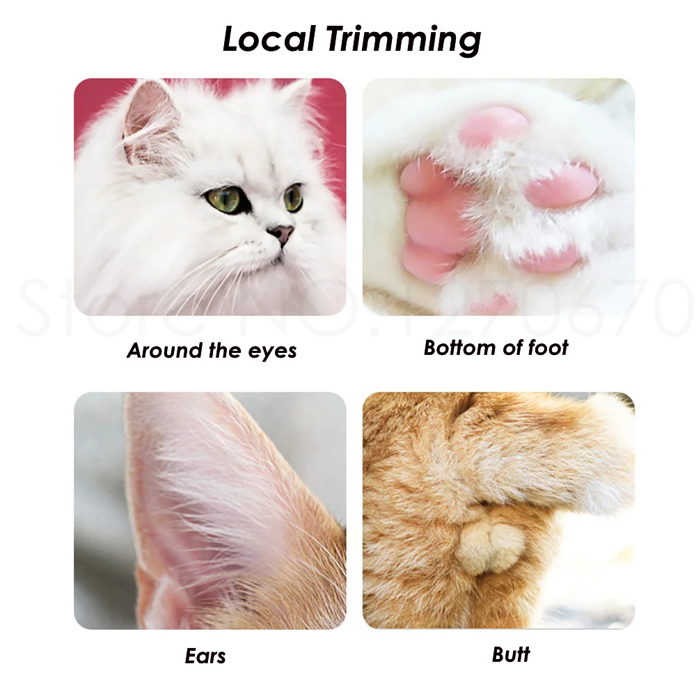 New Low-Noise Cat Dog Clippers Pet Foot Paws Hair Trimmer Dog Grooming Clipper USB Charging Cutter for Eye Ear Butt Hair Remover