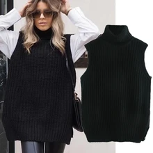 

Maxdutti Winter Sweaters Women 2021 England Ins Fashion Blogger Pullovers Tops Vintage Turtleneck Solid Tank Long Sweaters Women