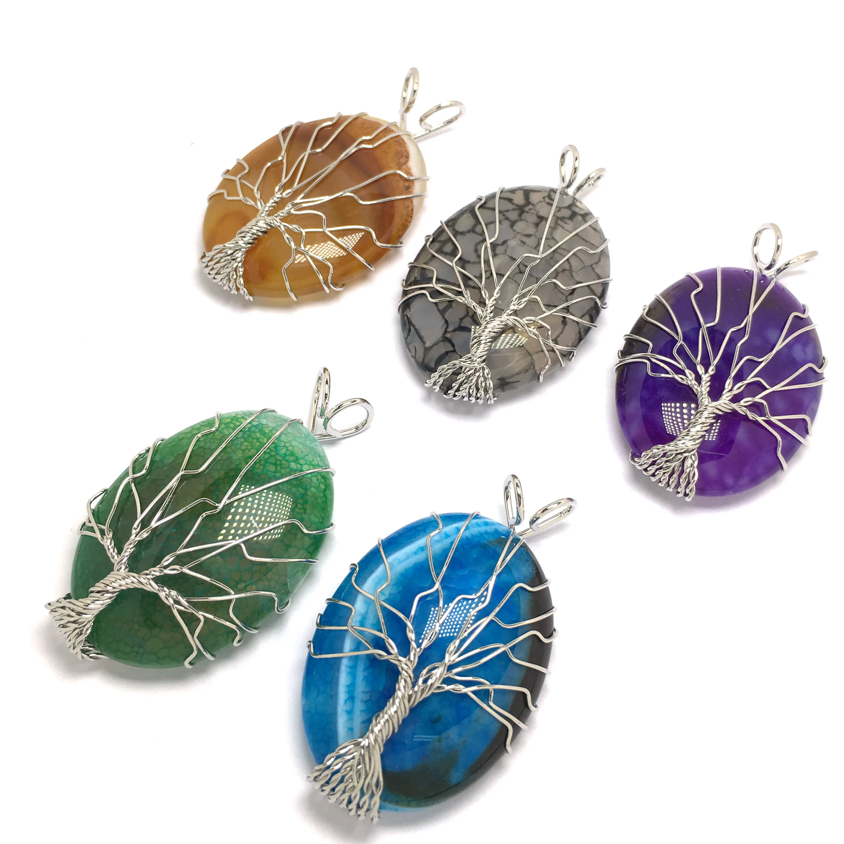 Pendant-30x50mm с двойным отверстием и намоткой оникса модное ожерелье подвеской из