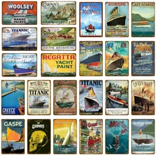 Классическая титаническая дорожная Лодка Металлическая жестяная вывеска Новая Зеландия Европа Hongkong винтажная табличка для бара клуба домашний декоративный плакат на стену