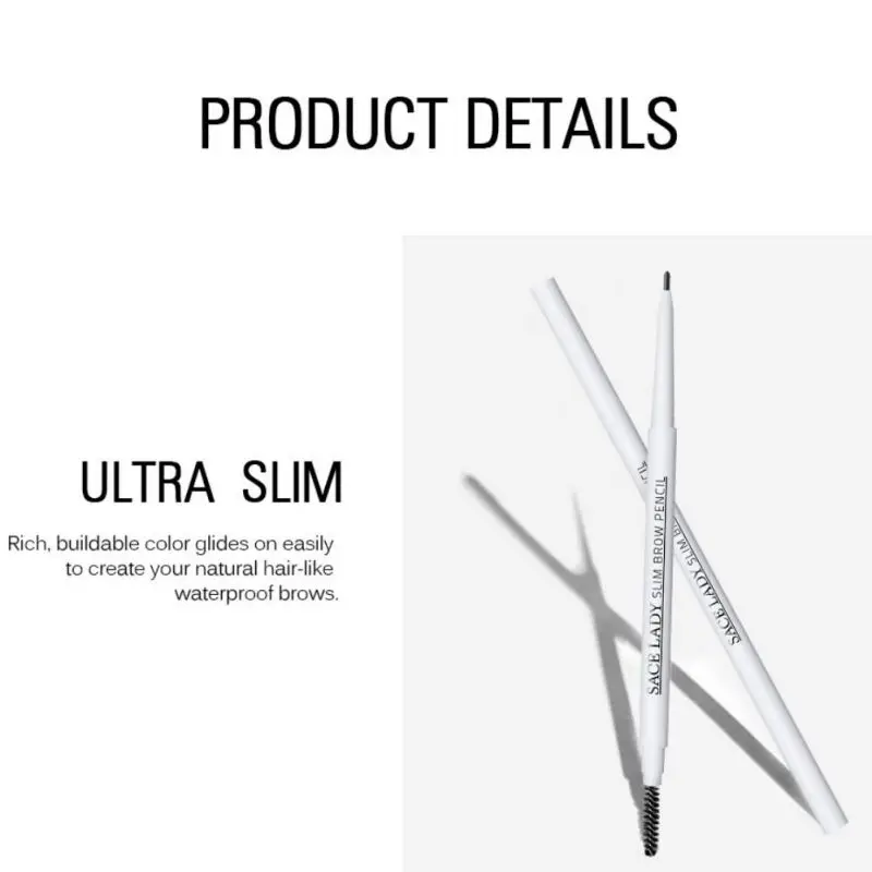 Горячий натуральный двухсторонний карандаш для бровей водонепроницаемый грязепроницаемый простой в использовании карандаш для бровей с щеткой для бровей