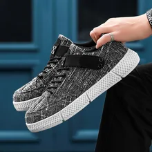 Новинка года; Стильная мужская парусиновая обувь; Спортивная повседневная обувь; Мужская обувь в Корейском стиле; трендовая обувь на плоской подошве; Мужская универсальная обувь