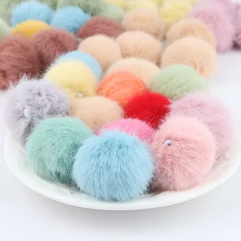 

35mm/10PCS Pomopon Rabbit Fur Balls Artificial Multi Colour Pompom DIY Pomopones Crafts For Hairball Furball Sewing Supplies