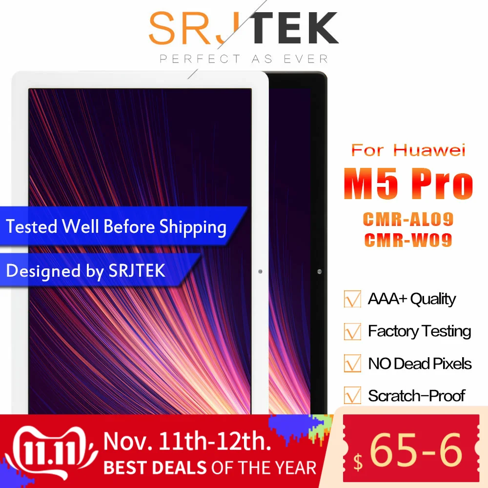 SRJTEK 10 8 &quotдля huawei MediaPad M5 ЖК дисплей CMR AL09 W09 матрица сенсорный экран дигитайзер