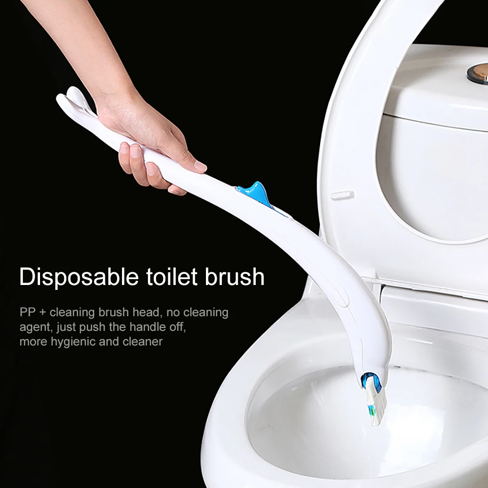 Toilet Brush With Stand Holder Long Handle Bathroom Disposable Toilet