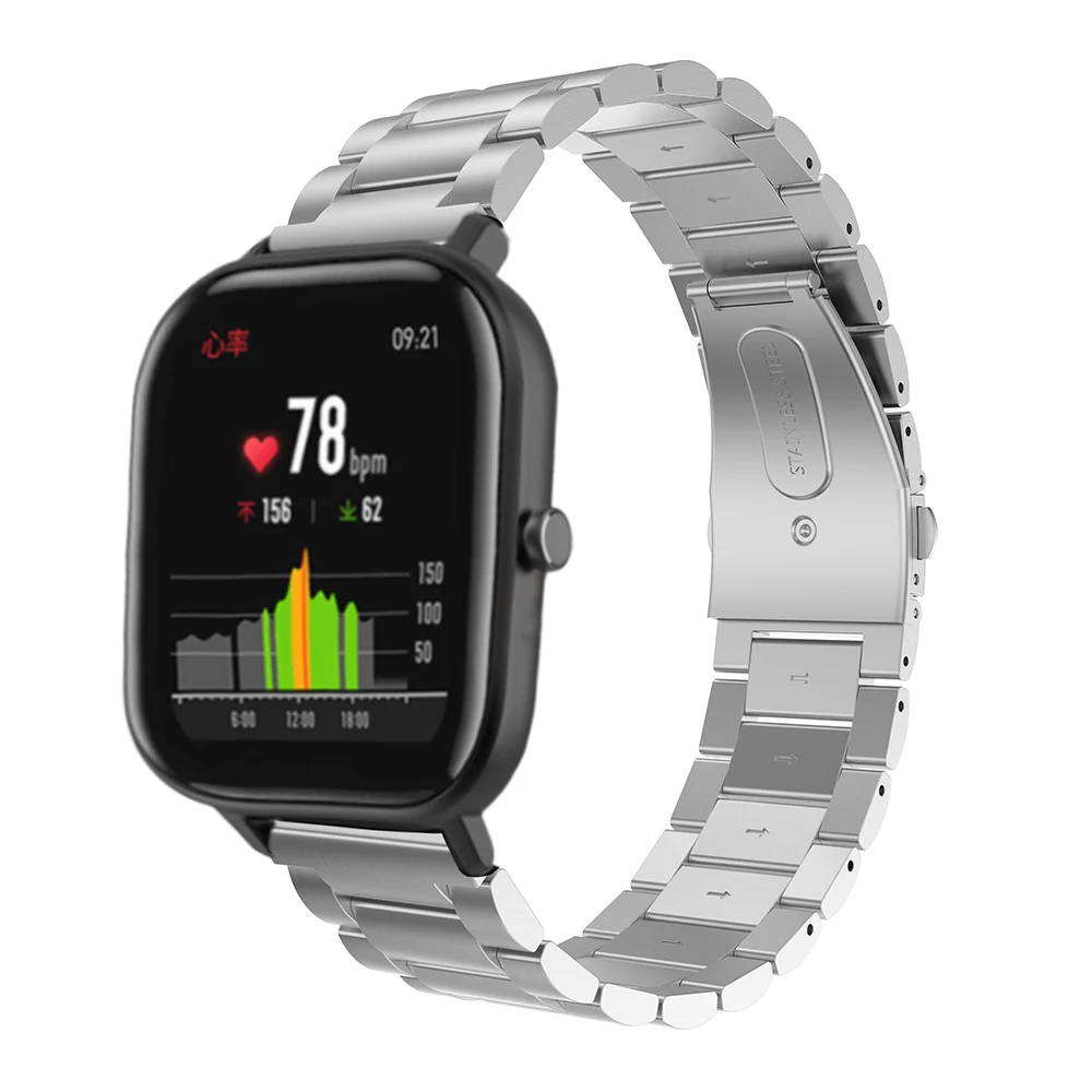 Металлический ремешок для Xiaomi Huami Amazfit GTS часы браслет из нержавеющей стали браслет для Amazfit GTR 42 мм/Bip lite ремешок для часов