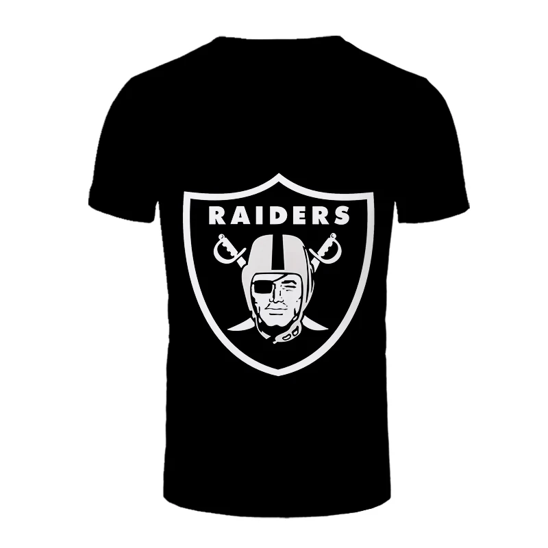 Fashion American Football Team Printed 3D T-shirt men Summer Raiders Casual Black White Hip Hop Tops Tees short-sleeved T-shirts