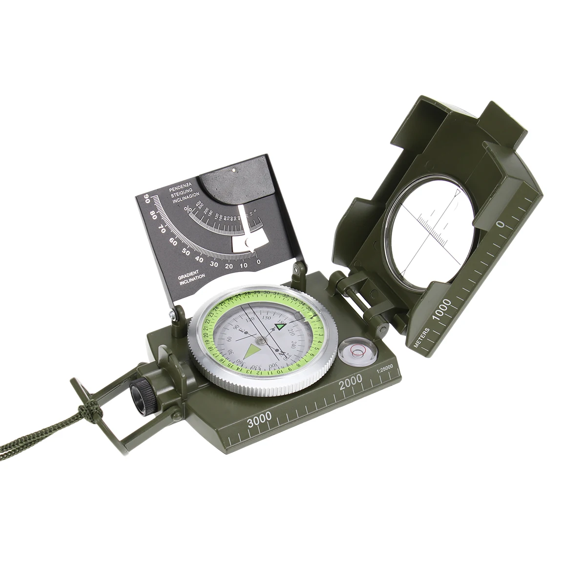 Army green Компас открытый американский стиль многофункциональный военный зеленый винтажный Разработанный Компас для путешествий на открытом воздухе - Color: Army green