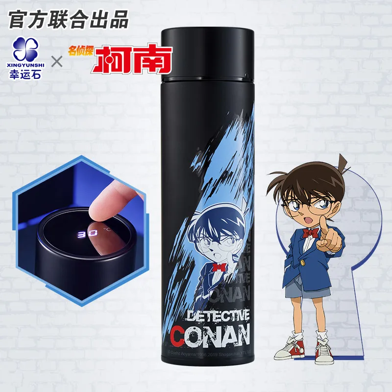 

[Detective Conan] Anime Thermos Steel Water Bottle LED Display Temperature Sensing Cup Manga Role Conan Kid