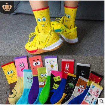 

Fashion Korean spring and summer new combed cotton deodorant socks couple funny funny happy socks slippers.