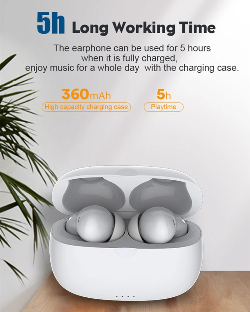 TWS Wireless Earphone Active Noise Cancelling Earbuds 40dB ANC Hybrid Noise Cancellation Bluetooth 5.2 Earphone With Microphone