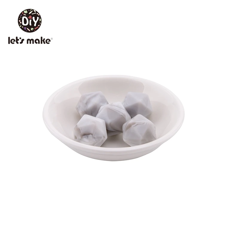 marble gray Let' s Make 50 шт. Детские Прорезыватели без бисфенола 14 мм Восьмиугольные бусины из кремния Diy браслет для кормления грудью игрушки для прорезывания зубов из пищевого сплава Силиконовые Бусины - Цвет: marble gray