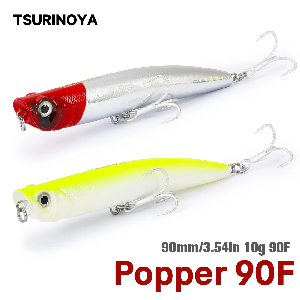 TSURINOYA DW17 90 мм 10 г Поппер жесткая приманка для рыбалки Topwater POPPER искусственная с